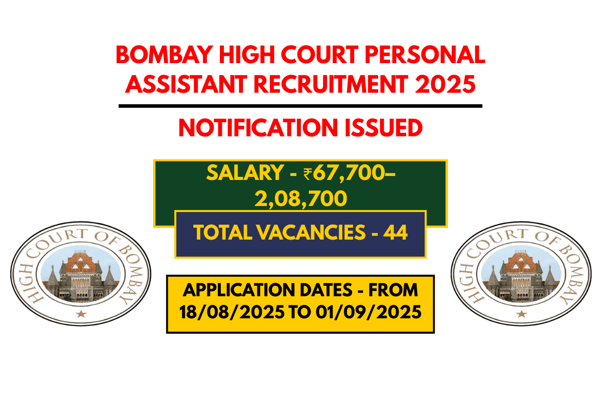 Bombay High Court Personal Assistant Recruitment 2025 – Apply for 44 Vacancies