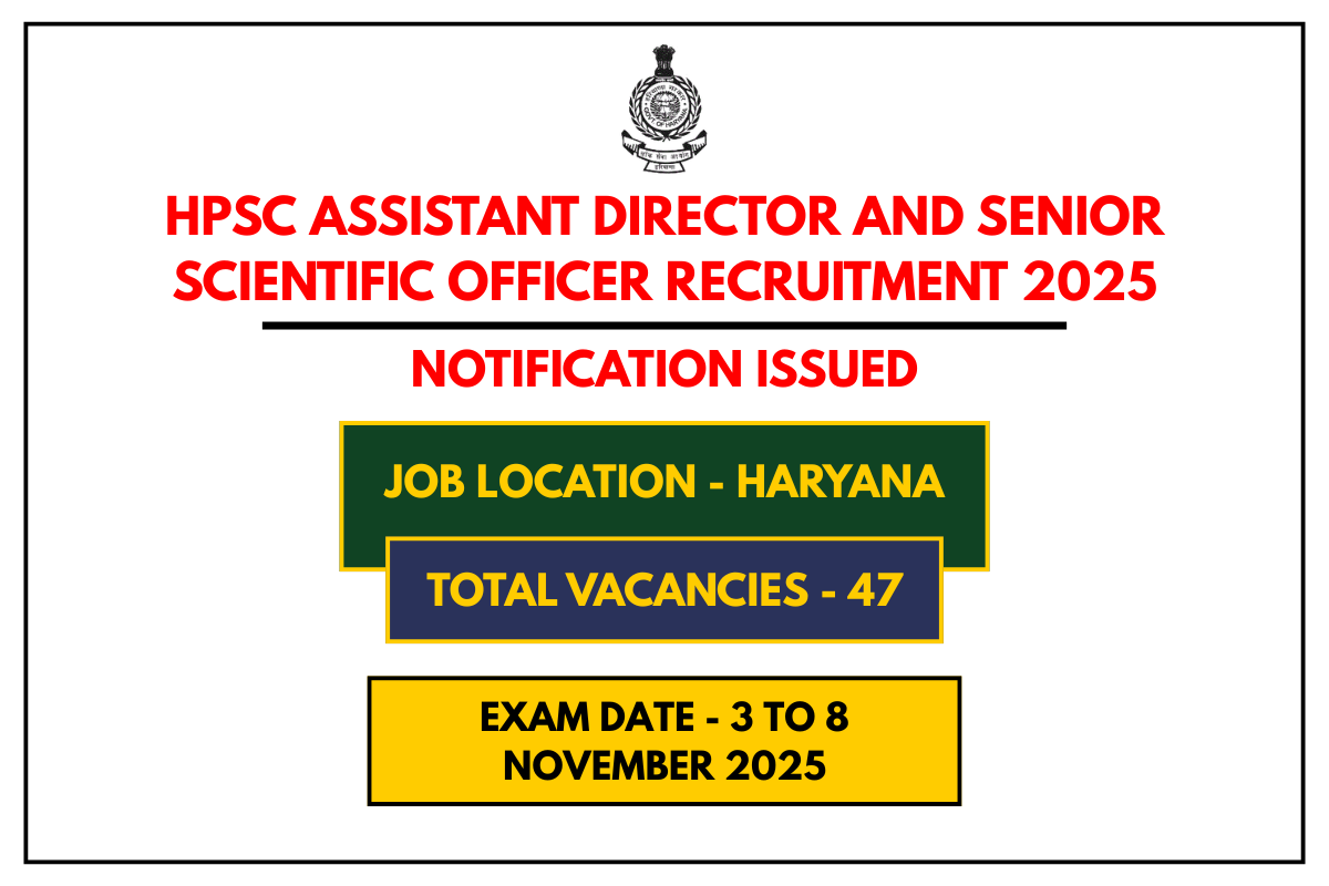 HPSC Assistant Director and Senior Scientific Officer Recruitment 2025 – Apply Online for 47 Posts