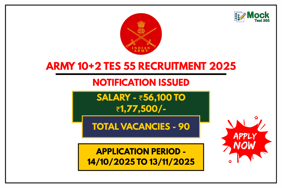 Army 10+2 TES 55 Recruitment 2025 Apply Online for 90 Posts