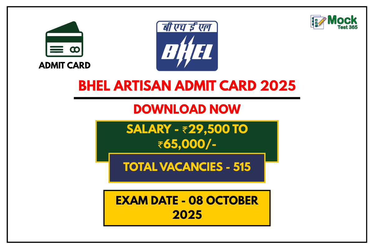 BHEL Artisan Admit Card 2025 Exam Date, Hall Ticket & Full Details