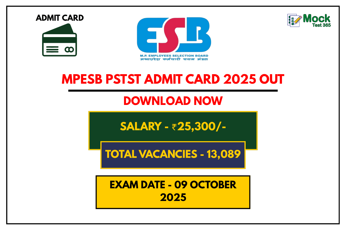 MPESB PSTST Admit Card 2025 Out – Download Primary Teacher Hall Ticket Now