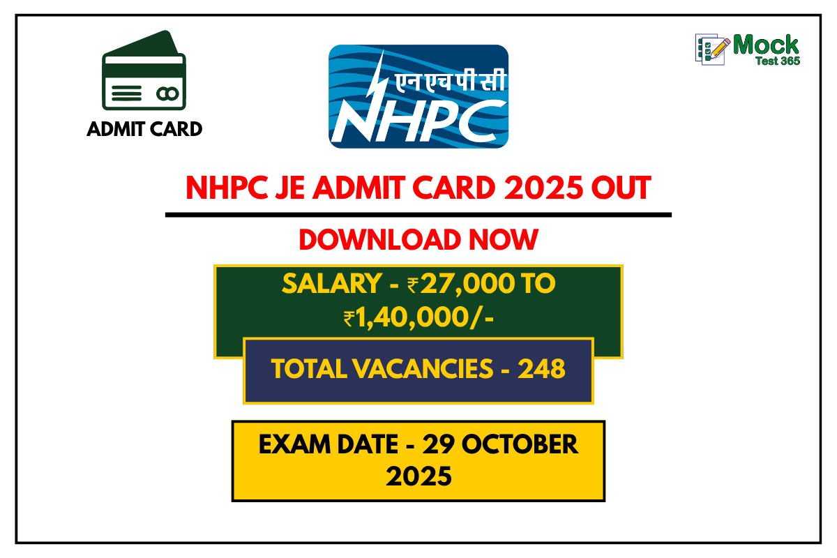NHPC JE Admit Card 2025 Out – Download Hall Ticket, Check Exam Date & City