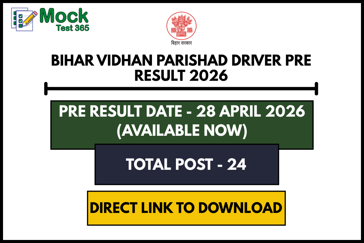 Bihar Vidhan Parishad Driver Pre Result 2026