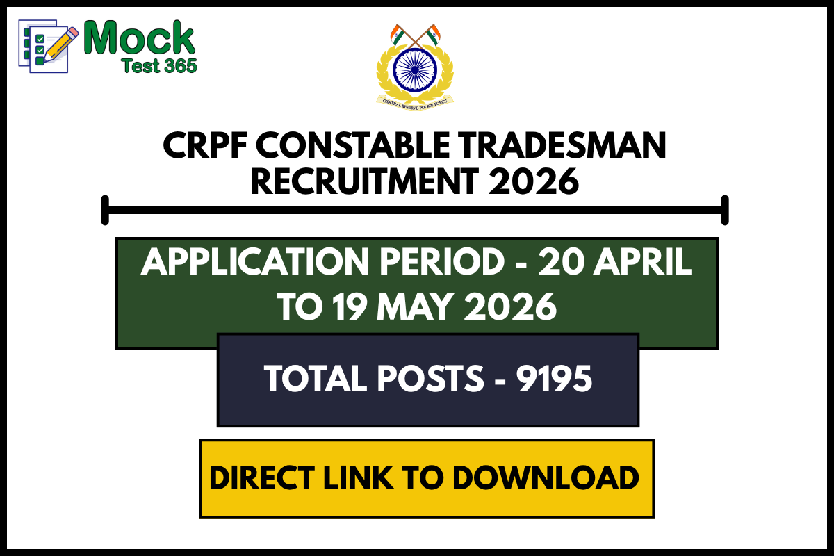 CRPF Constable Tradesman Recruitment 2026