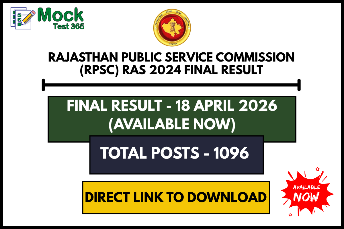 Rajasthan Public Service Commission (RPSC) RAS 2024 Final Result