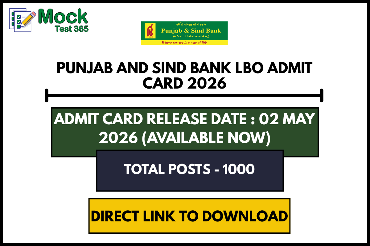 Punjab and Sind Bank LBO Admit Card 2026